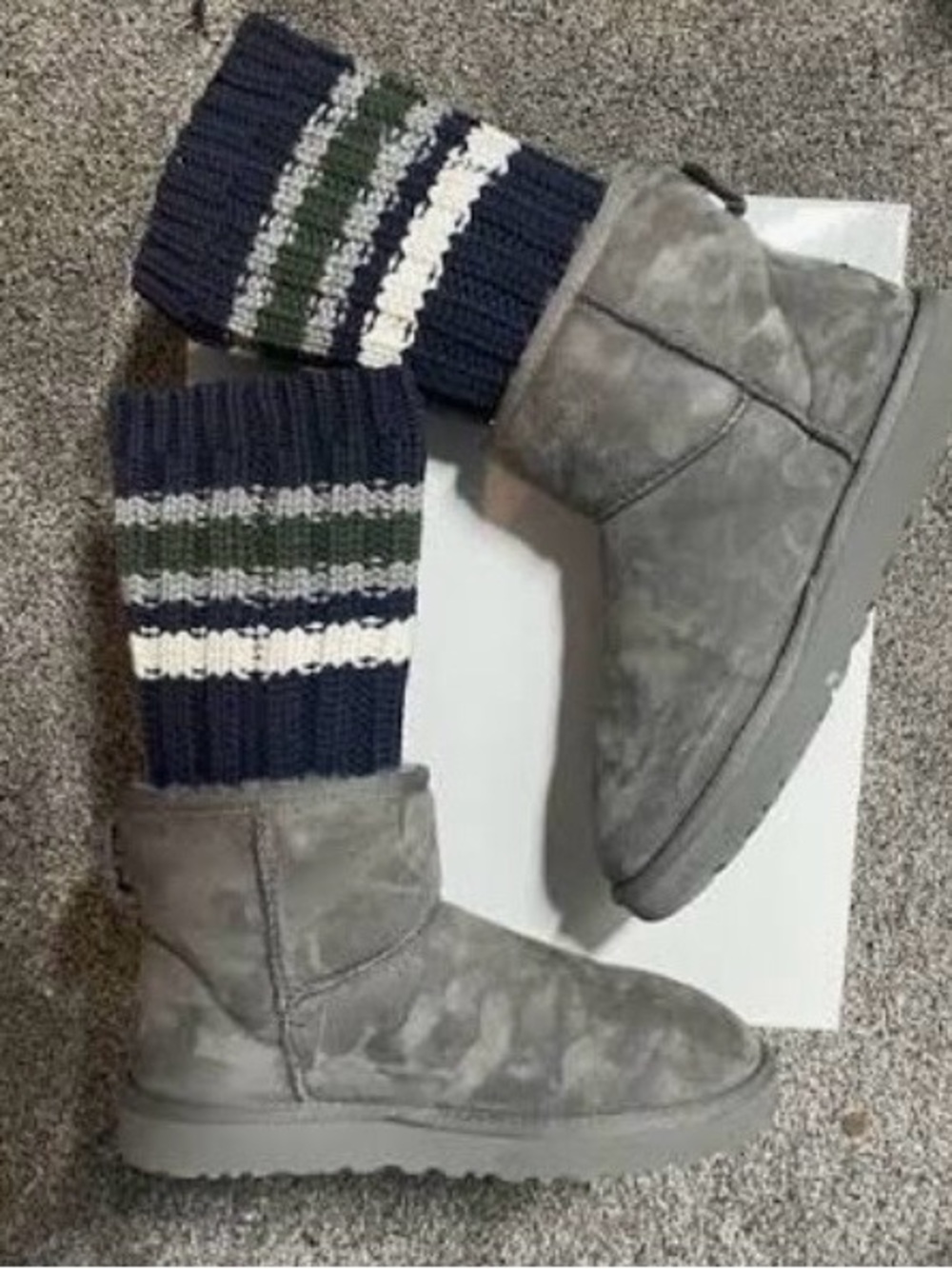 Sacai x UGG Suede Striped Sock Boots